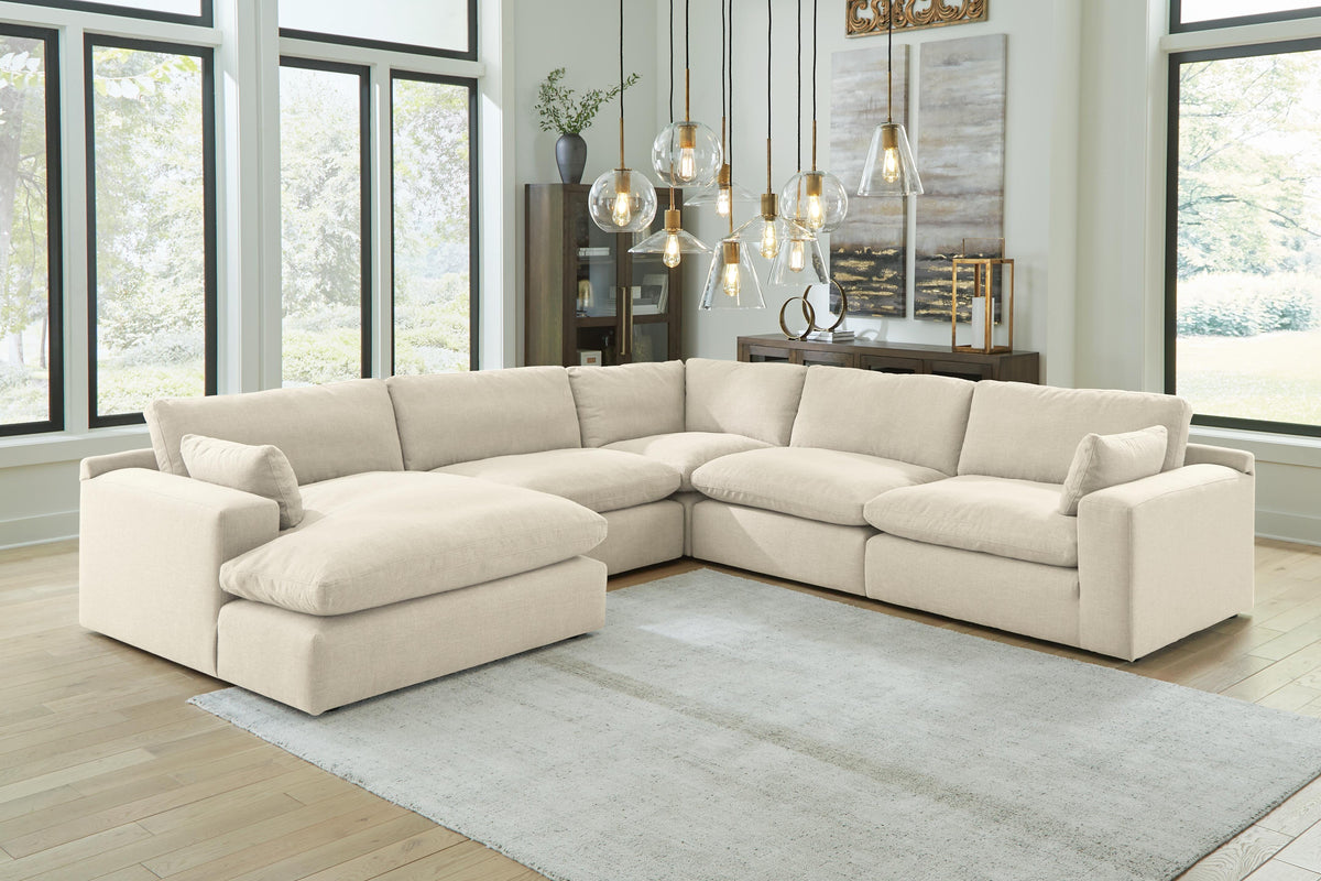 Elyza sectional, 5-Piece Sectional with Chaise · Left-Facing Chaise · 133 × 133 × 36 in, view 2