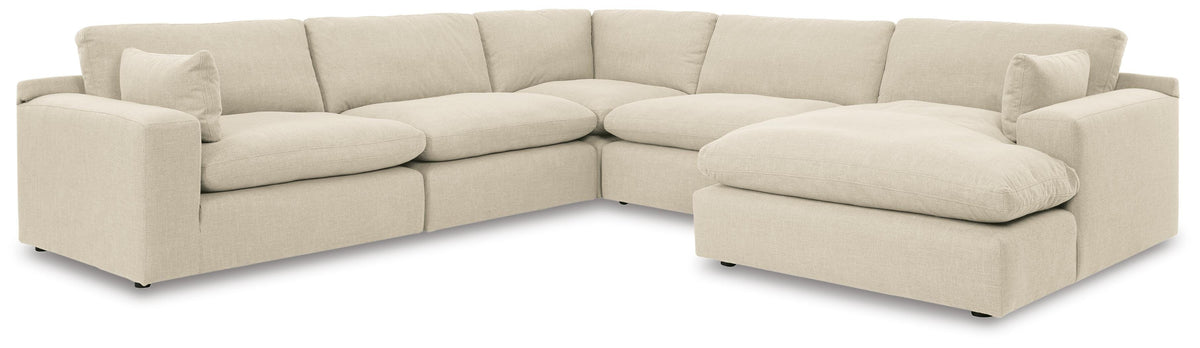 Elyza sectional, 5-Piece Sectional with Chaise · Right-Facing Chaise · 133 × 133 × 36 in, view 1
