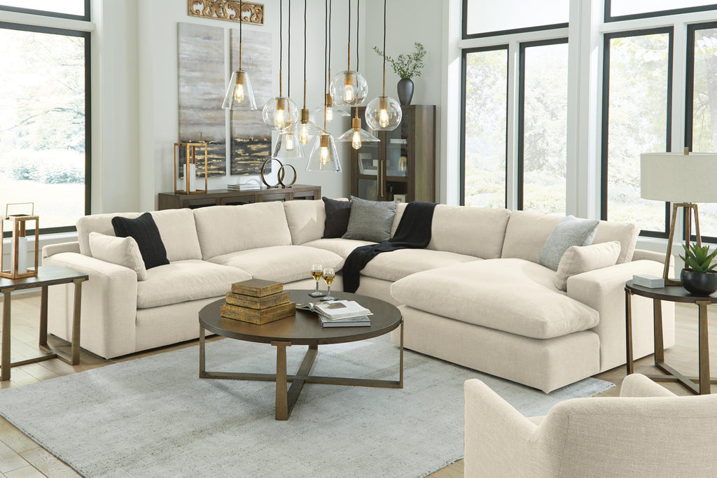 Elyza sectional, 5-Piece Sectional with Chaise · Right-Facing Chaise · 133 × 133 × 36 in, view 3