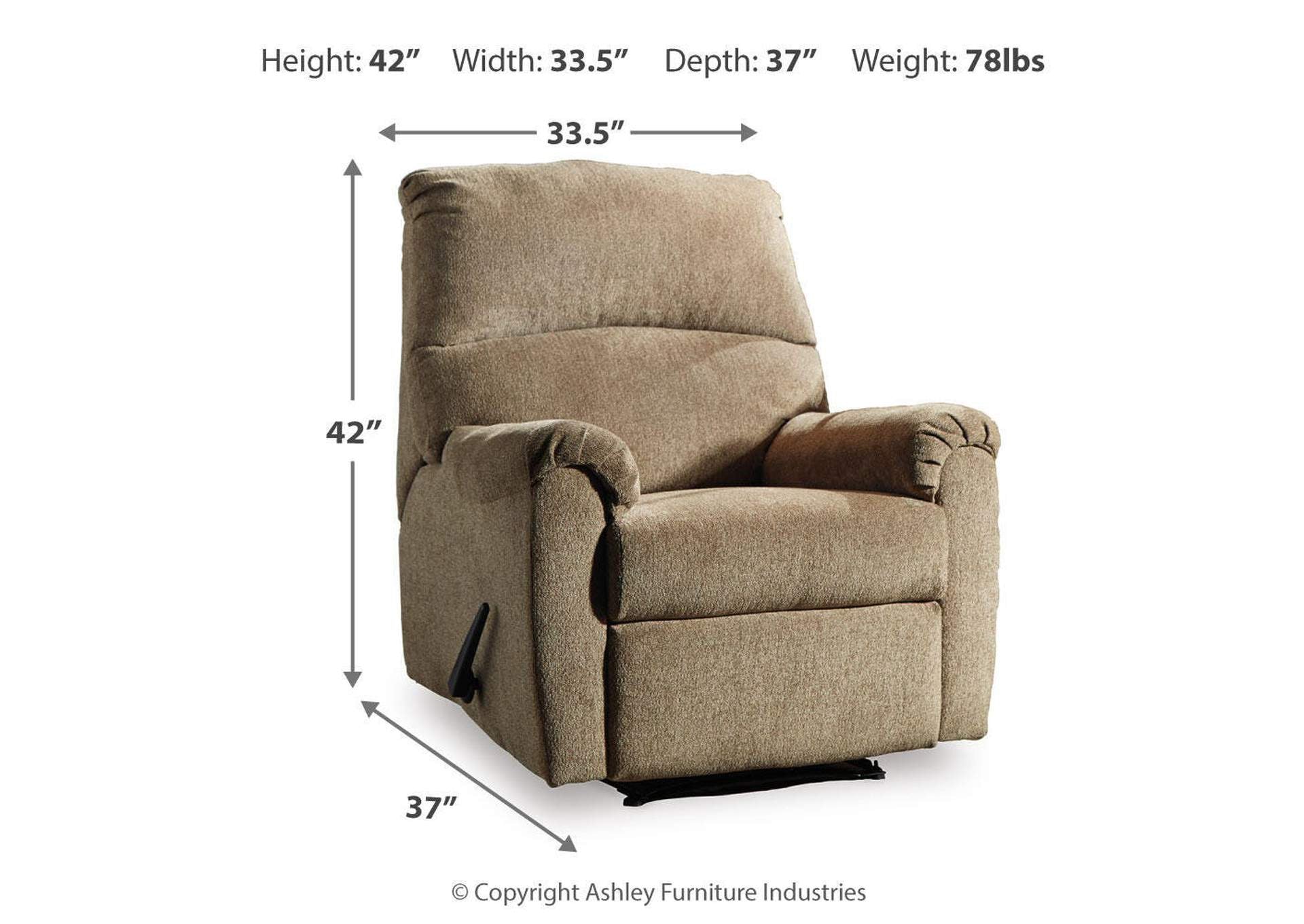 Nerviano Recliner dimensions