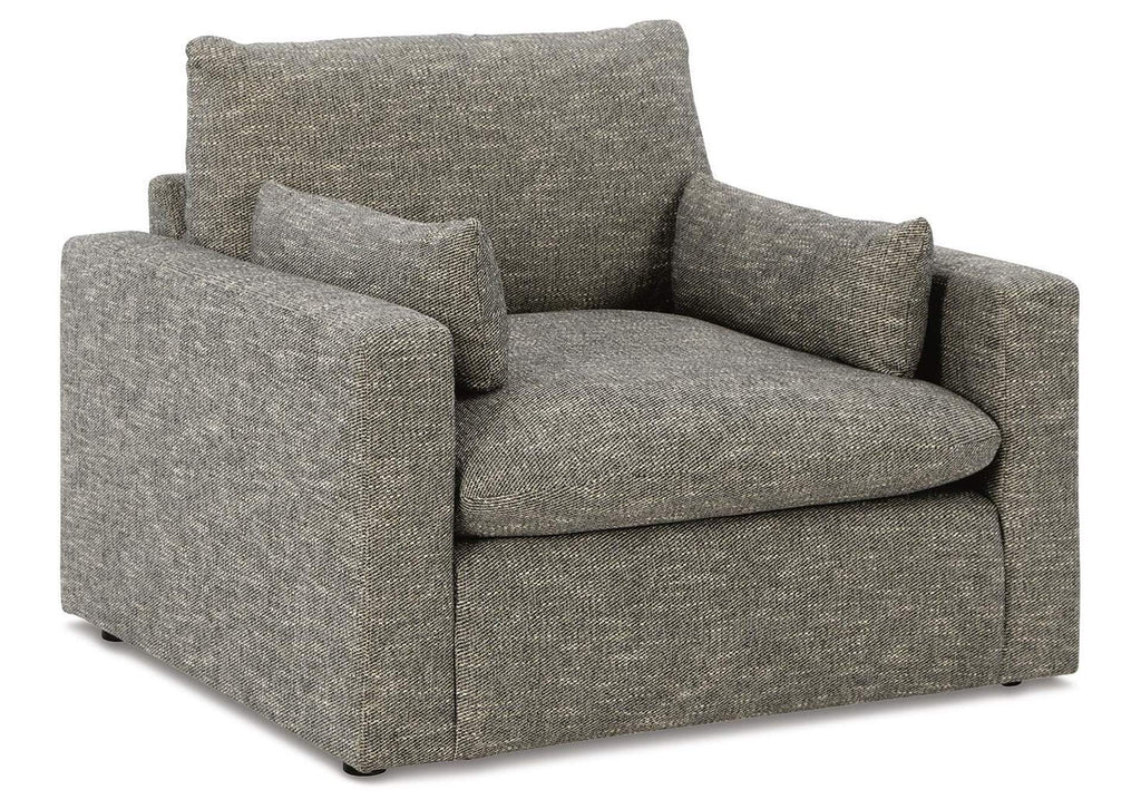 Dramatic Sofa, Loveseat, Chair and Ottoman angled view