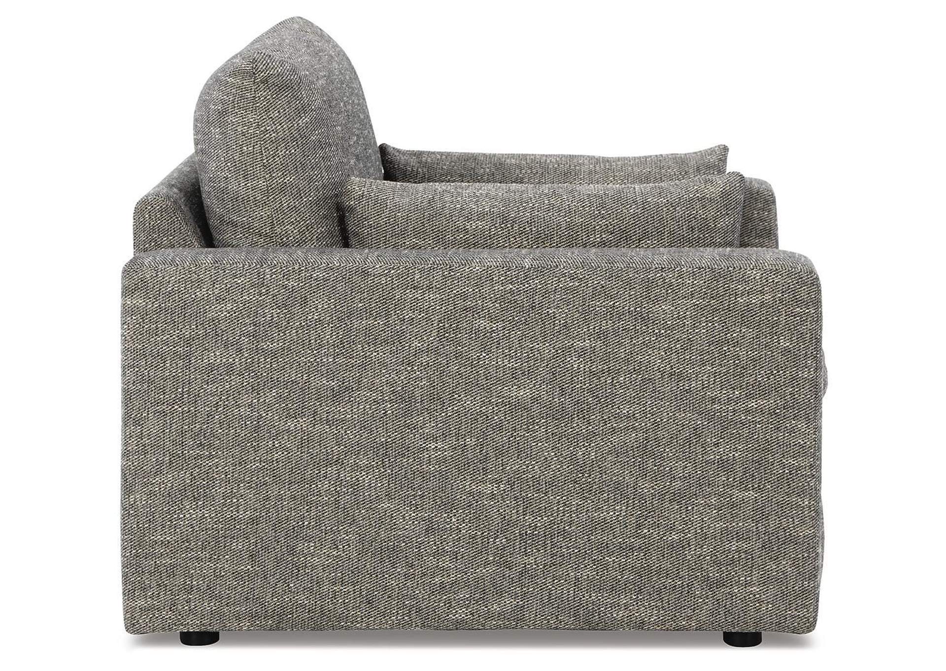 Dramatic Chair and Ottoman side view