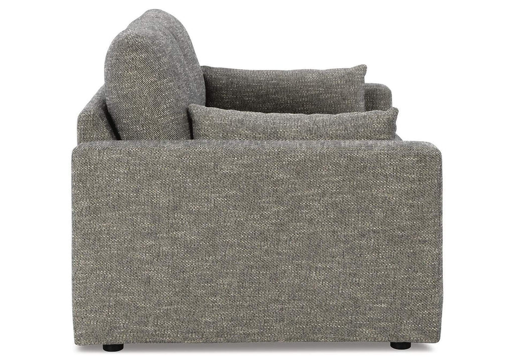 Dramatic Sofa, Loveseat, Chair and Ottoman side view