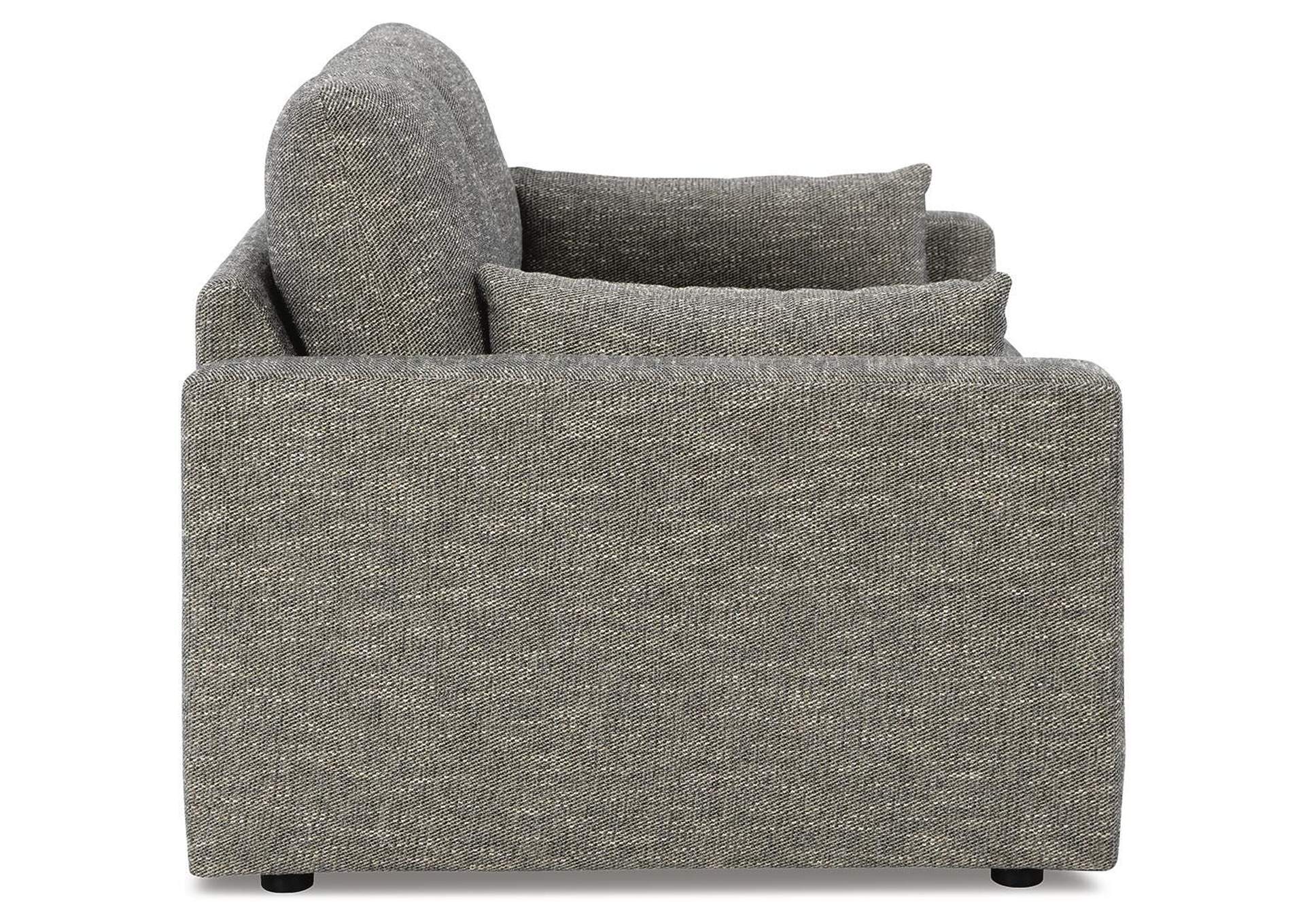 Dramatic Sofa, Loveseat, Chair and Ottoman side view