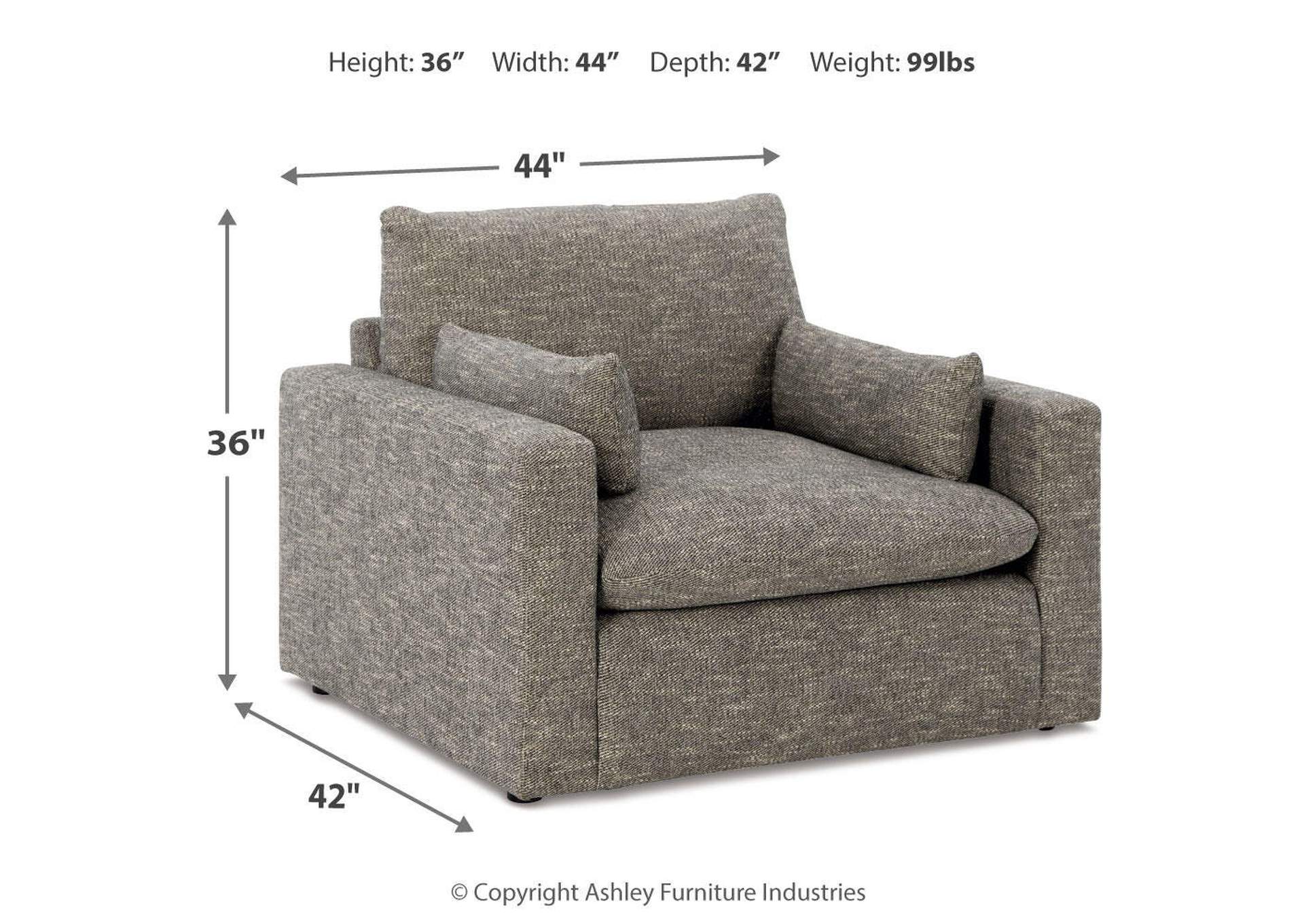 Dramatic Chair and Ottoman dimensions