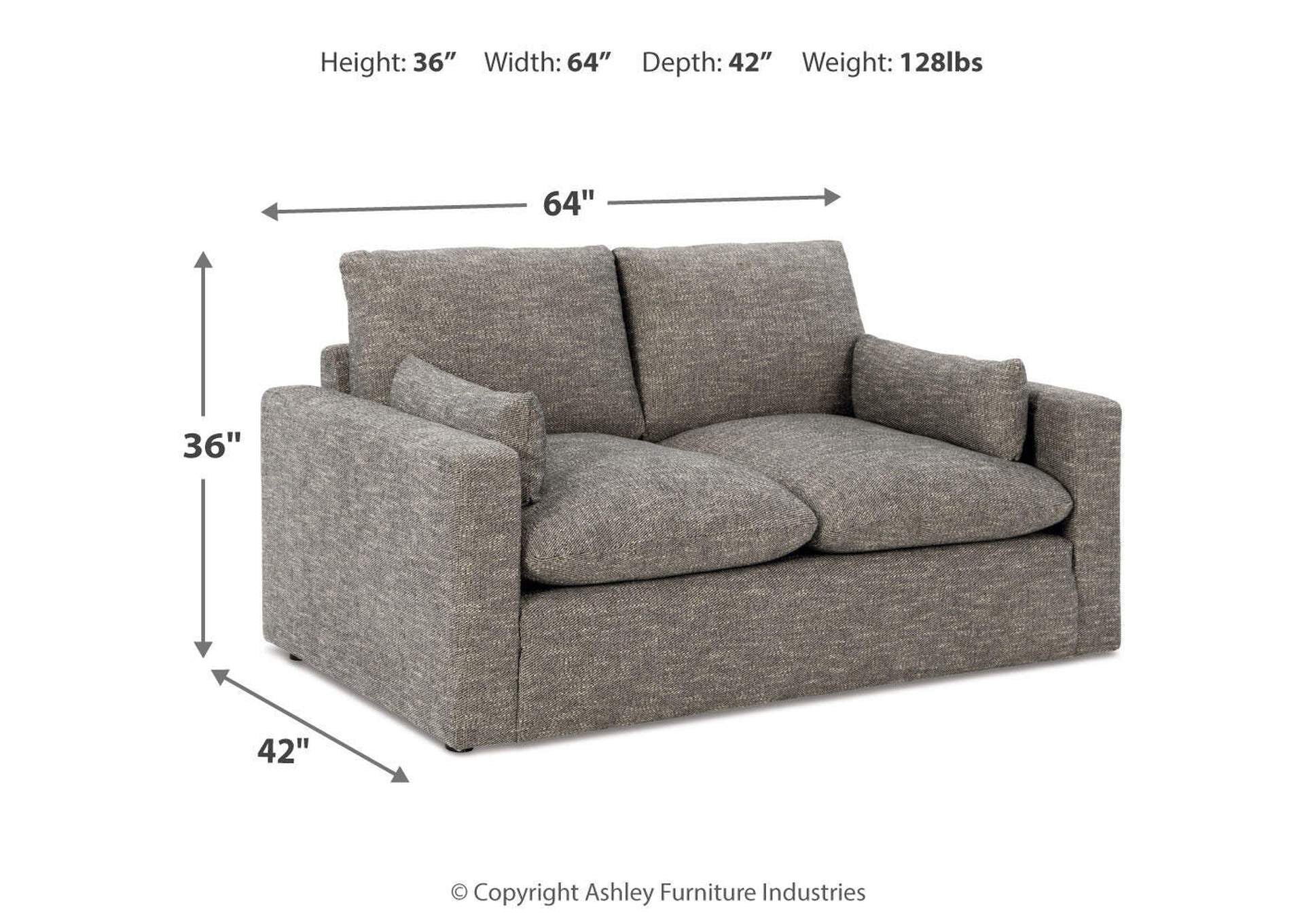 Dramatic Loveseat dimensions