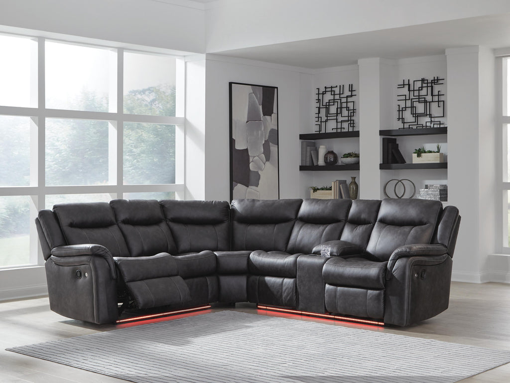 Sultan Meadow sectional, 2-Piece Reclining Sectional · 103 × 116 × 40 in, view 3