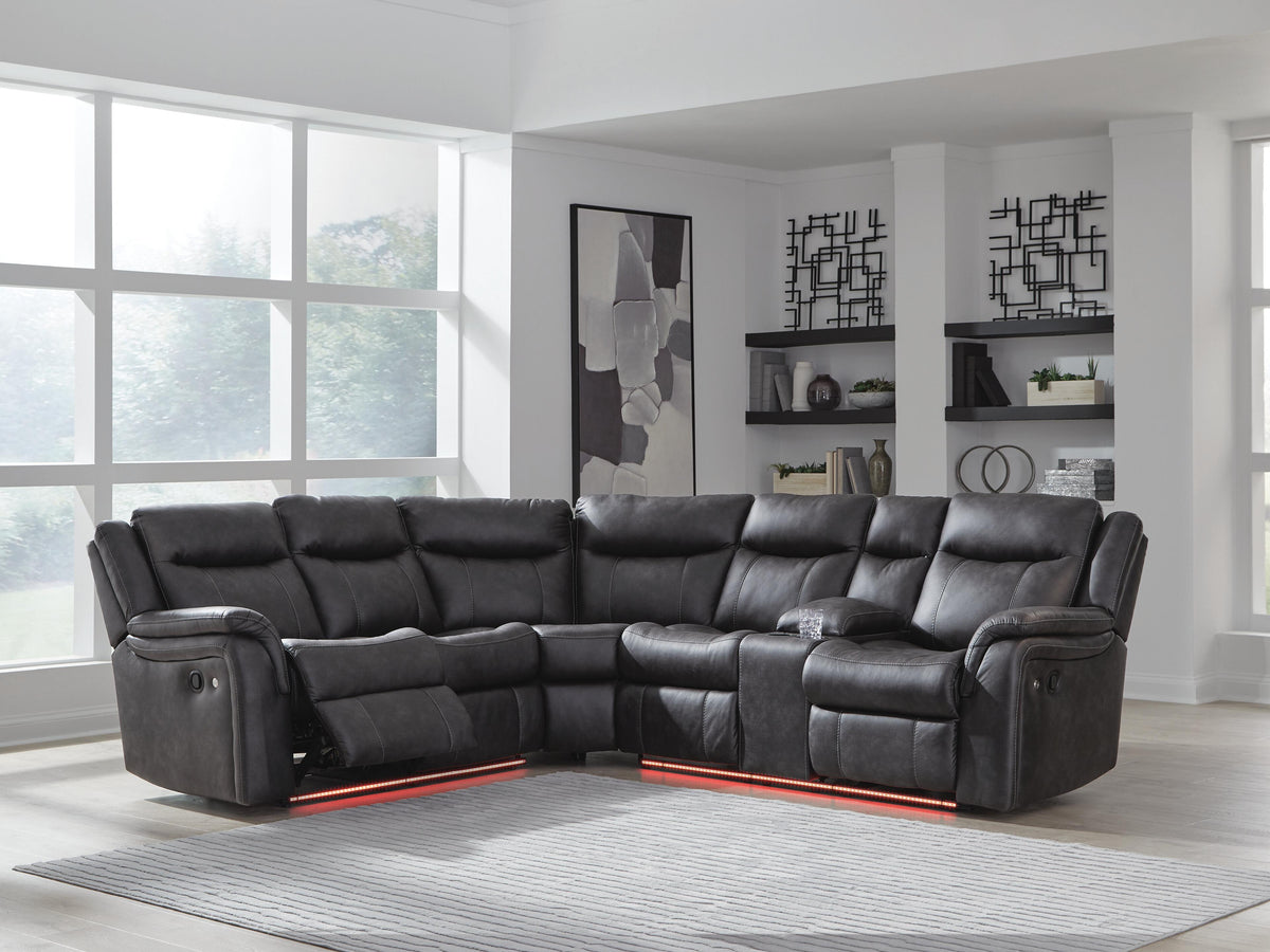 Sultan Meadow sectional, 2-Piece Reclining Sectional · 103 × 116 × 40 in, view 3