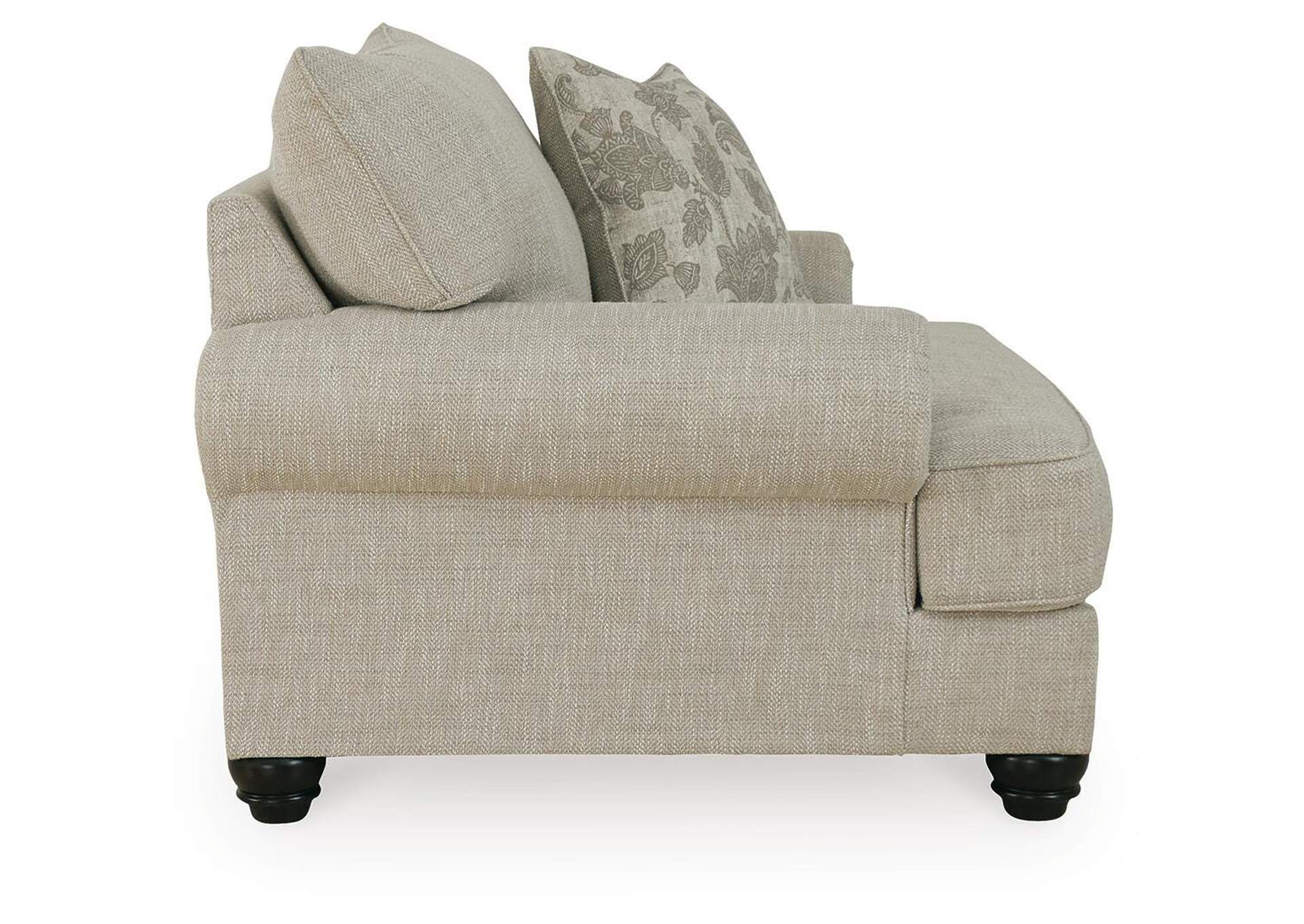 Asanti Chair and Ottoman side view