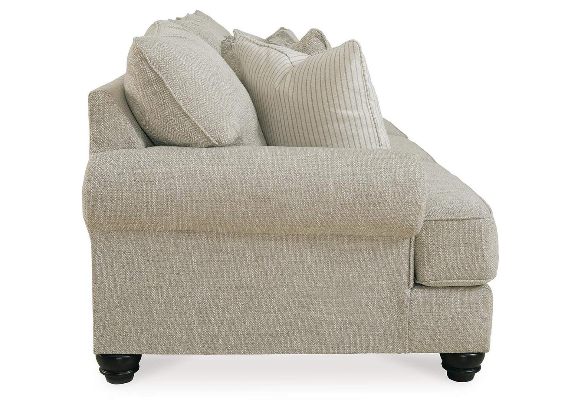 Asanti Sofa, Loveseat, Chair and Ottoman side view