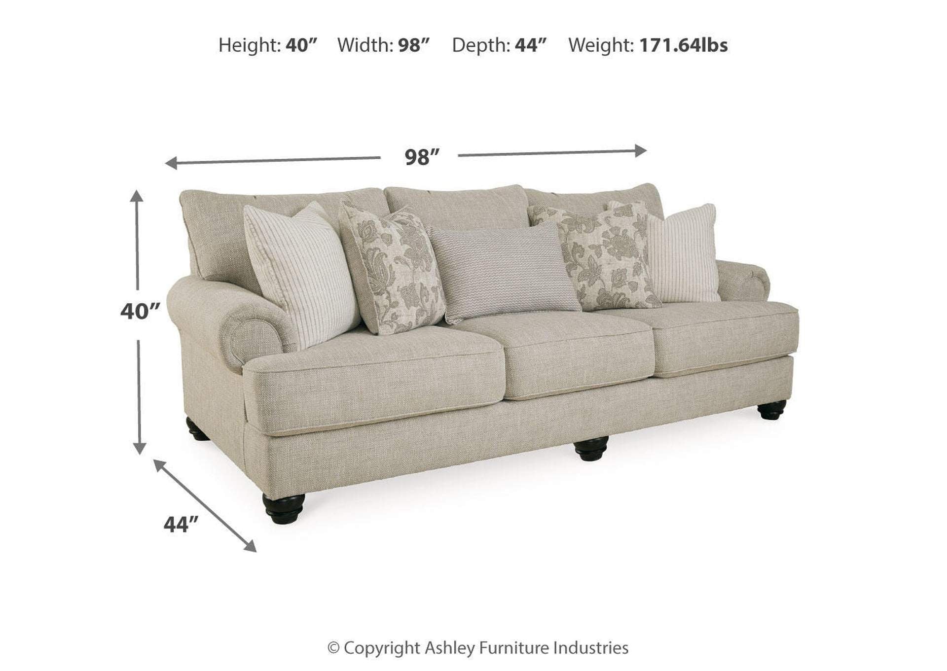 Asanti Sofa dimensions