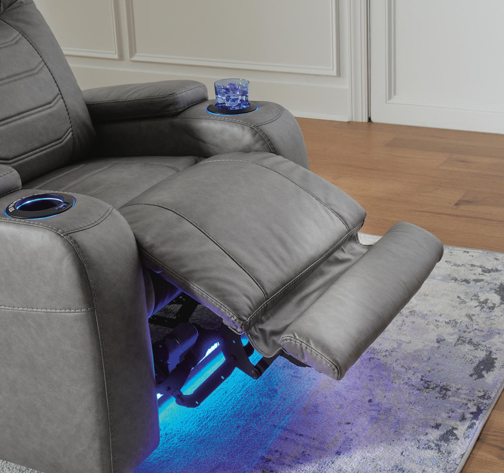 Schooner Rocks Power Recliner extended footrest