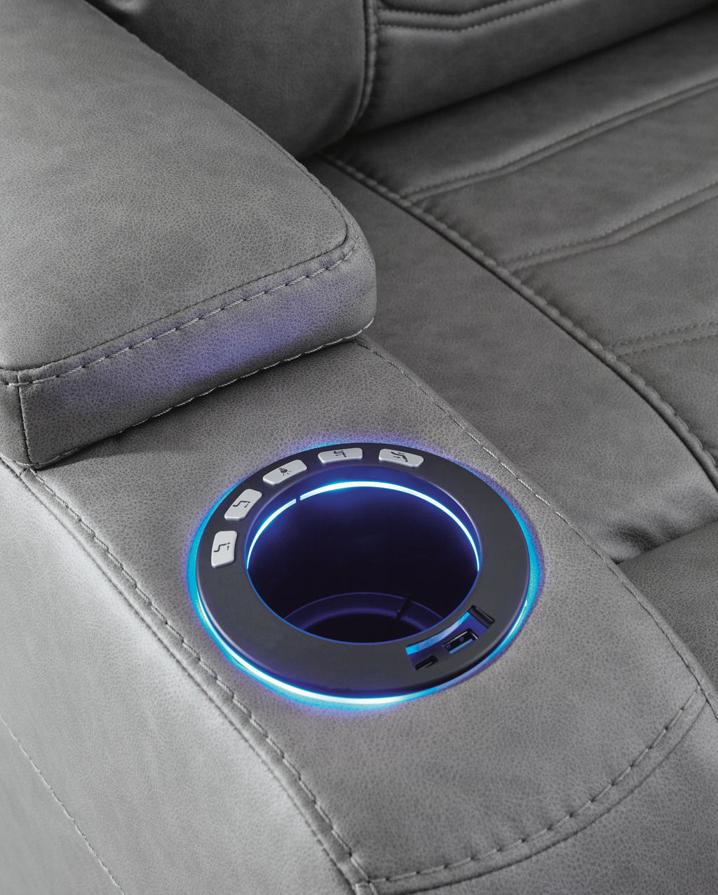 Schooner Rocks Power Recliner USB charging detail