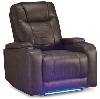 Schooner Rocks Power Recliner in Umber, closed view