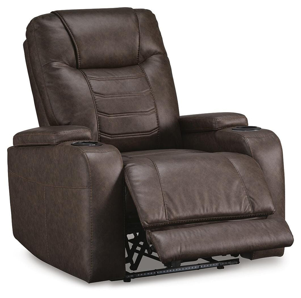 Schooner Rocks Power Recliner in Umber, open view