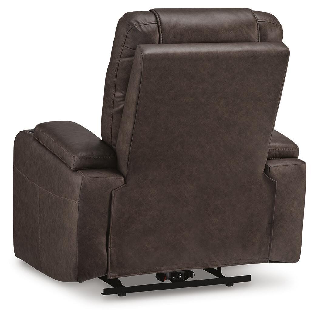 Schooner Rocks Power Recliner in Umber, back view