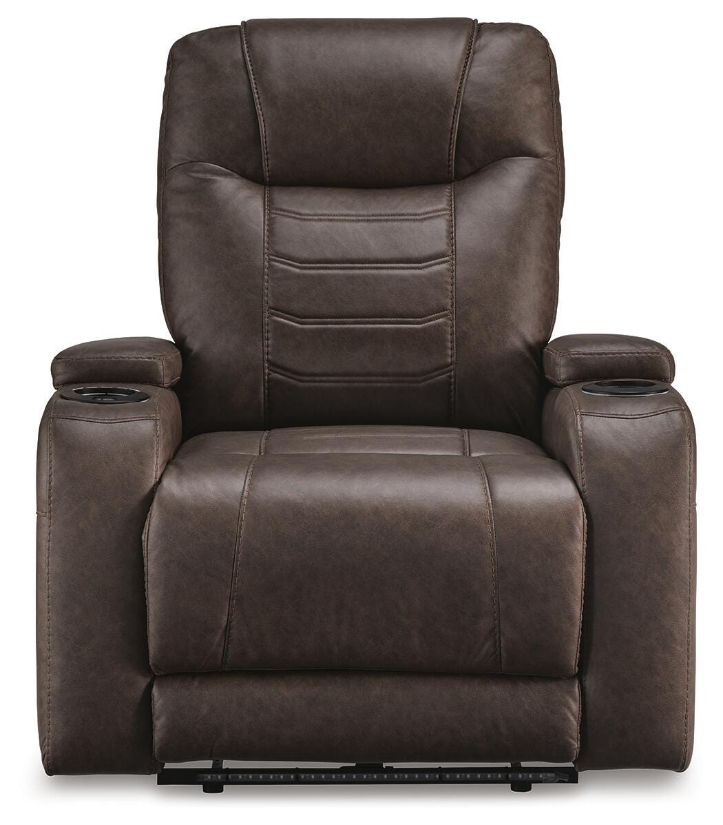 Schooner Rocks Power Recliner in Umber, front view