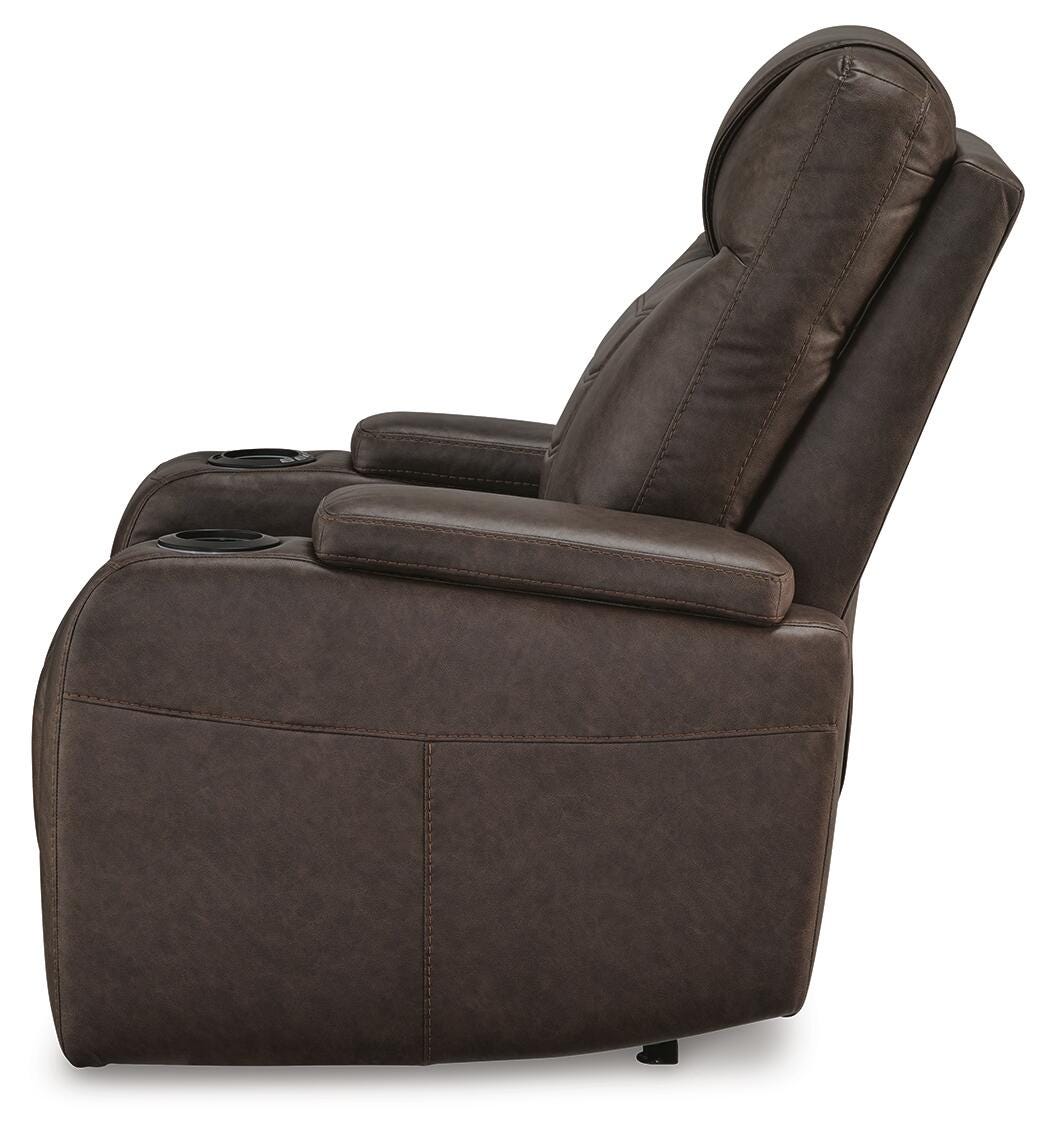 Schooner Rocks Power Recliner in Umber, alternate side view