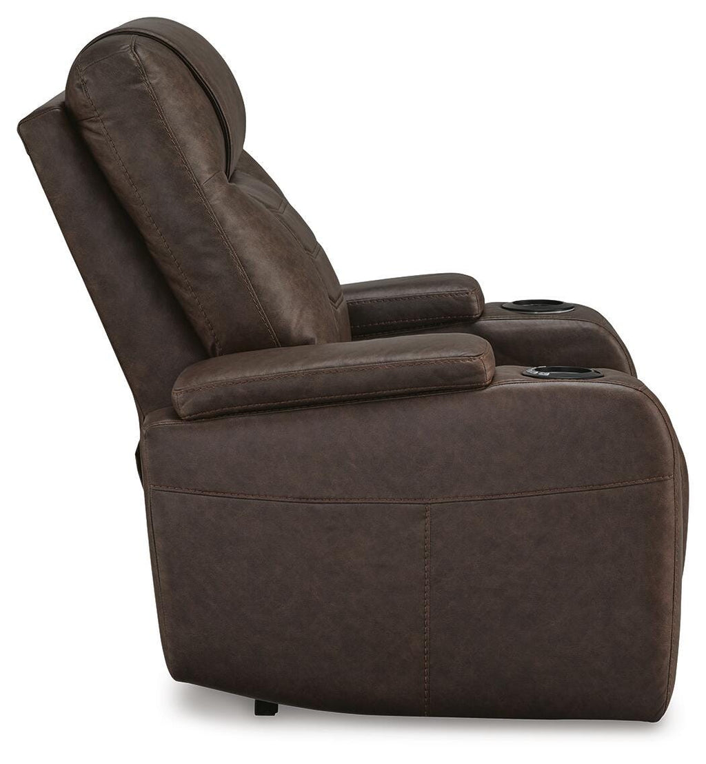 Schooner Rocks Power Recliner in Umber, side view