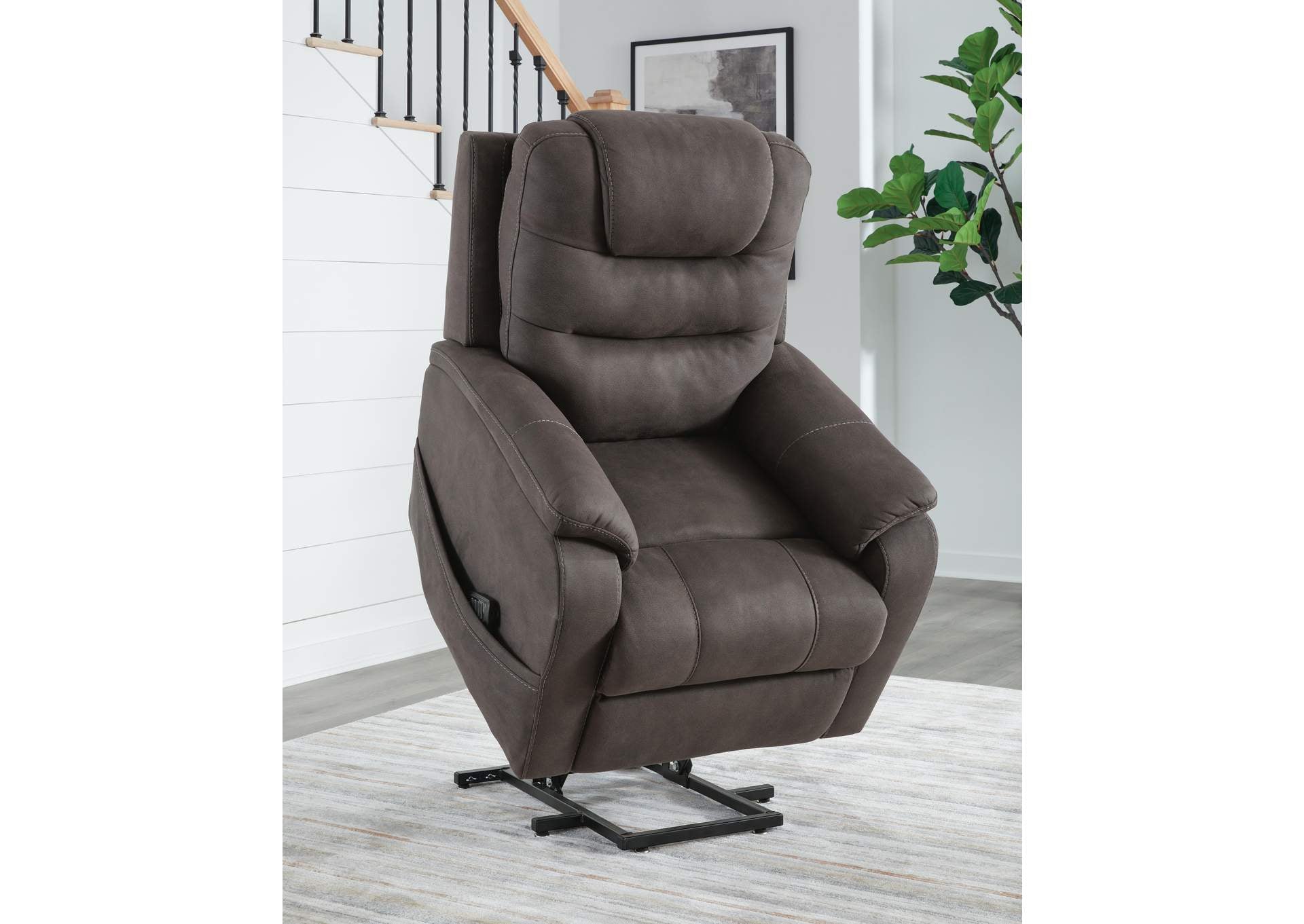 Snowfield Power Lift Recliner angled view
