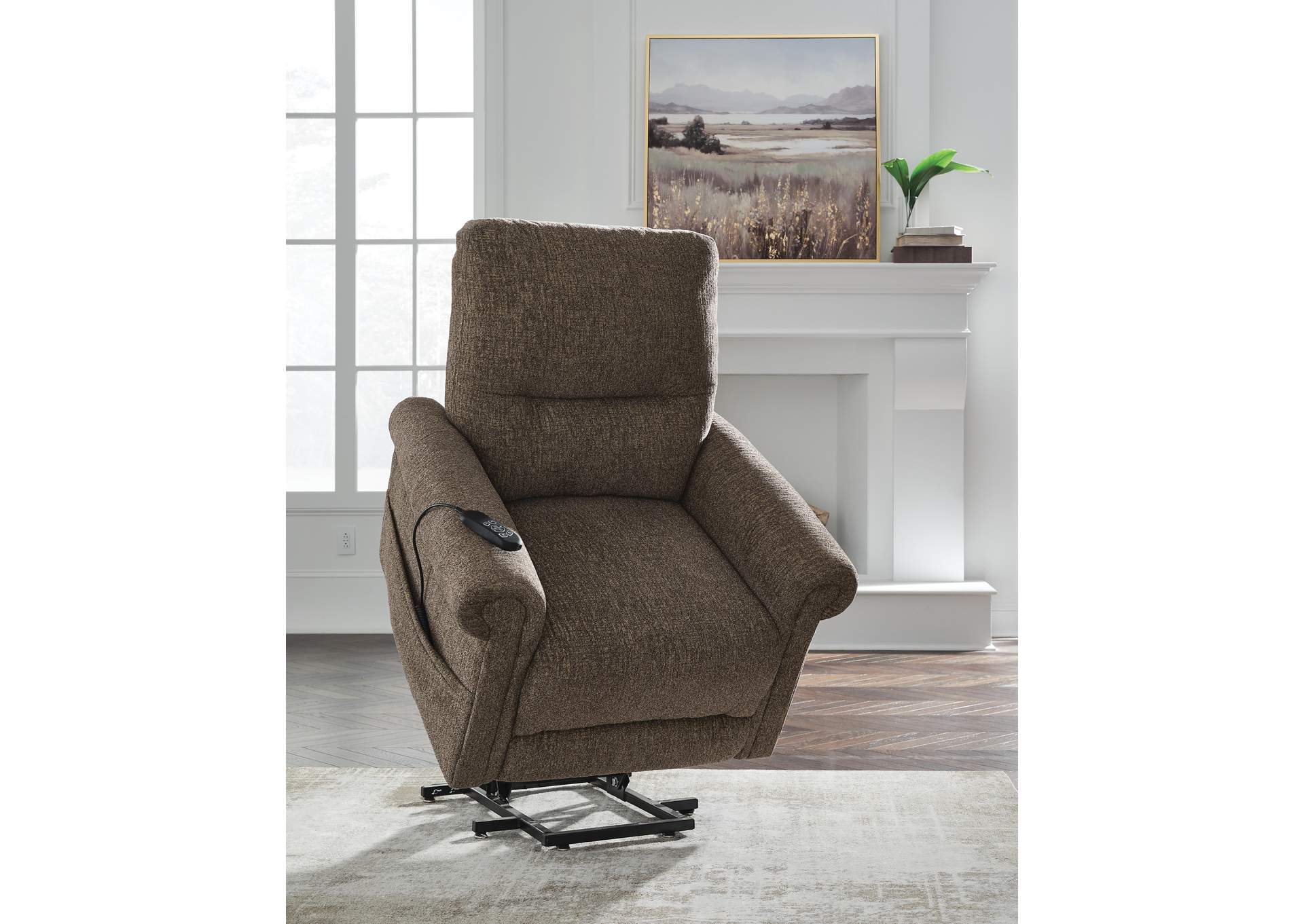 Aureta Power Lift Recliner angled view
