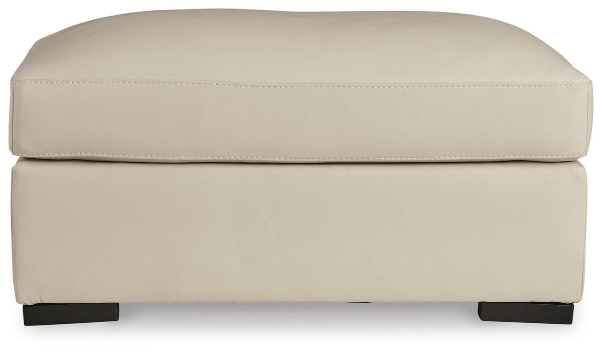 Treasure Trove Ottoman in Almond, front view