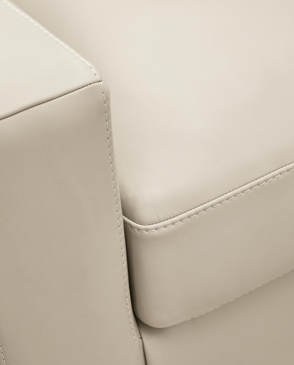 Treasure Trove Loveseat leather stitching detail