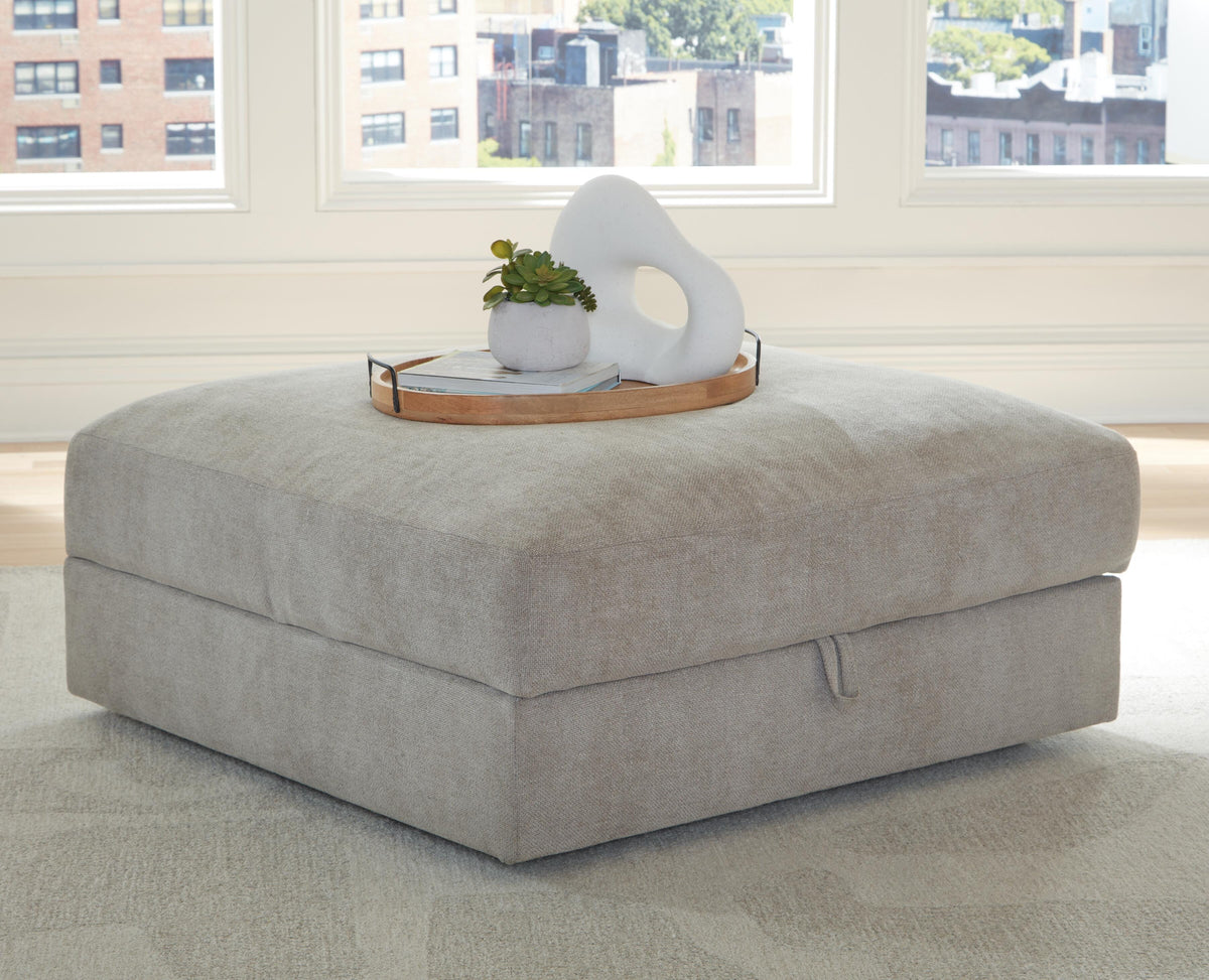 Aslan Court Ottoman With Storage in Flax, closed
