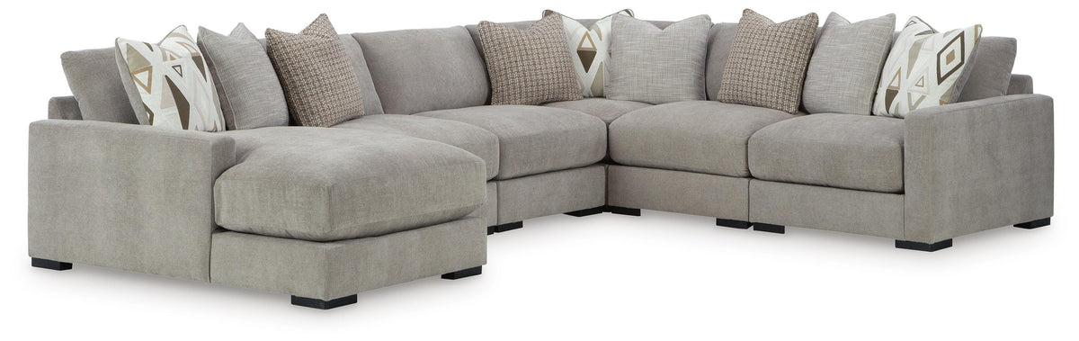 Aslan Court sectional, 6-Piece Sectional with Chaise · Left-Facing Chaise · 146 × 113 × 36 in, view 1