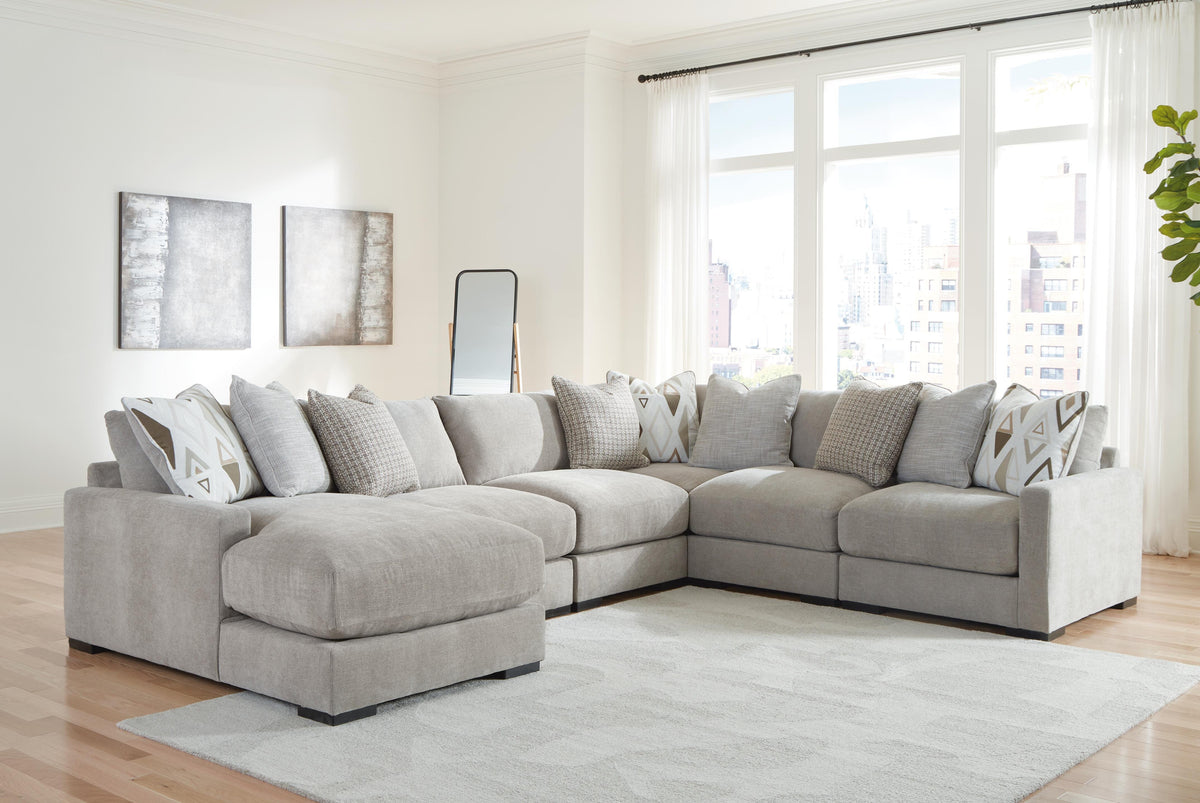 Aslan Court sectional, 6-Piece Sectional with Chaise · Left-Facing Chaise · 146 × 113 × 36 in, view 2