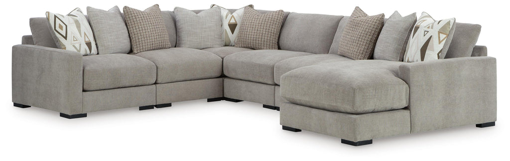 Aslan Court sectional, 6-Piece Sectional with Chaise · Right-Facing Chaise · 113 × 146 × 36 in, view 1