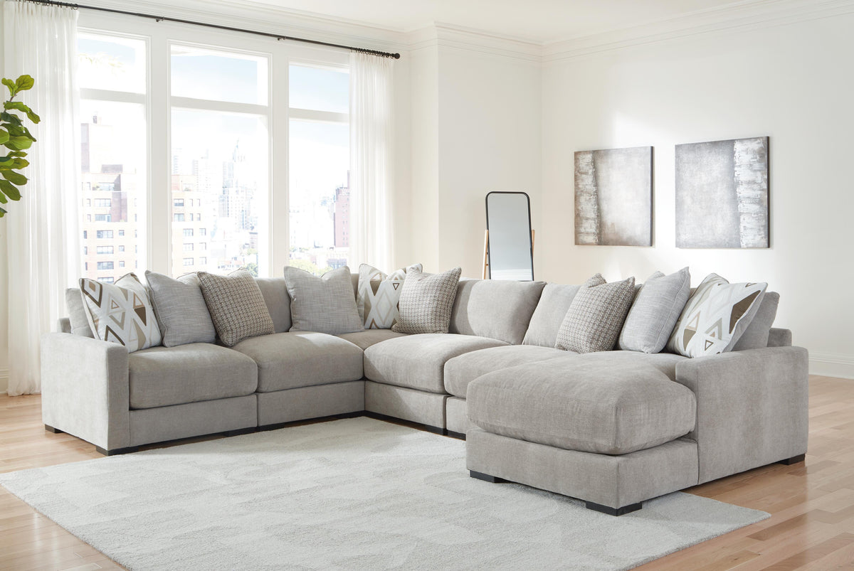 Aslan Court sectional, 6-Piece Sectional with Chaise · Right-Facing Chaise · 113 × 146 × 36 in, view 2