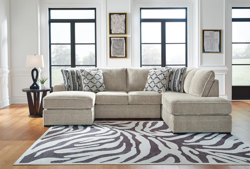 Calnita sectional, 2-Piece Sectional with Chaise · Right-Facing Chaise · 125 × 88 × 41 in, view 2