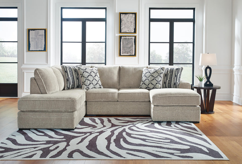 Calnita sectional, 2-Piece Sectional with Chaise · Left-Facing Chaise · 125 × 88 × 41 in, view 2
