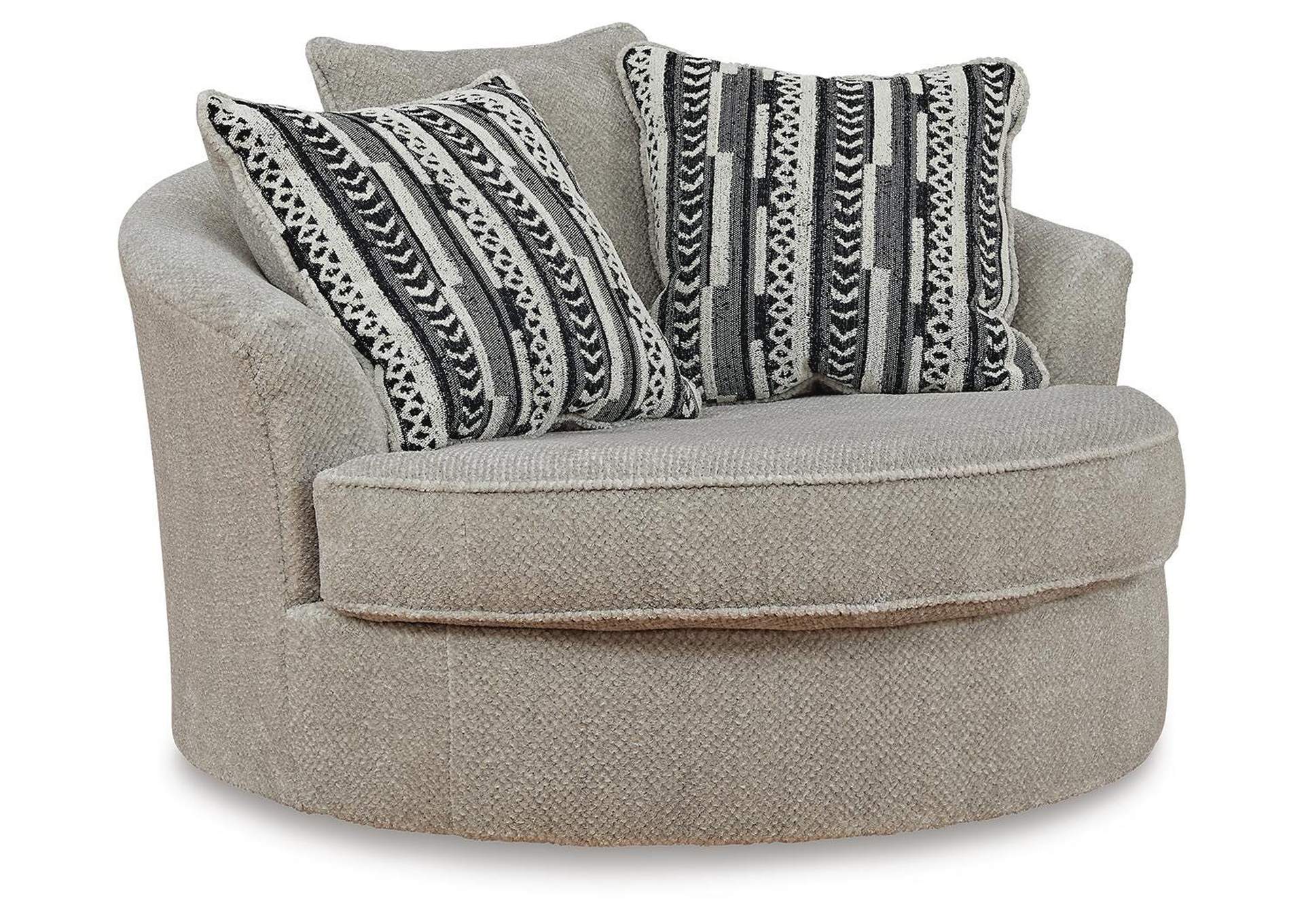 Calnita Oversized Swivel Accent Chair angled view