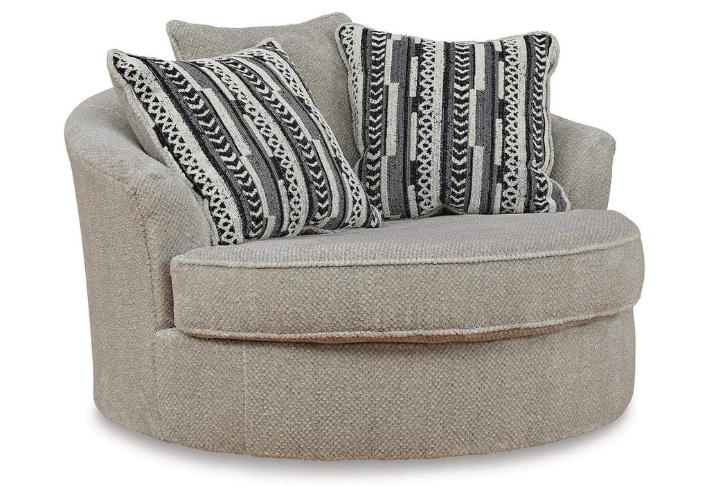 Calnita Chair and Ottoman angled view
