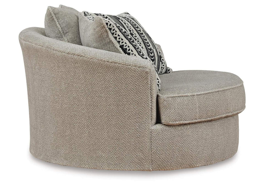 Calnita Oversized Swivel Accent Chair side view