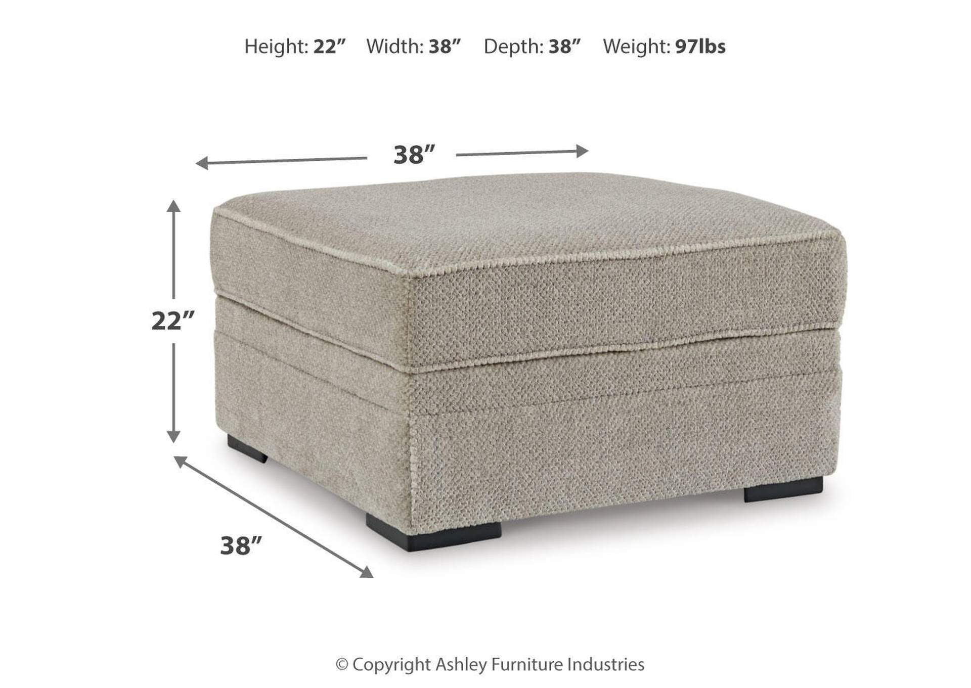 Calnita Ottoman With Storage dimensions