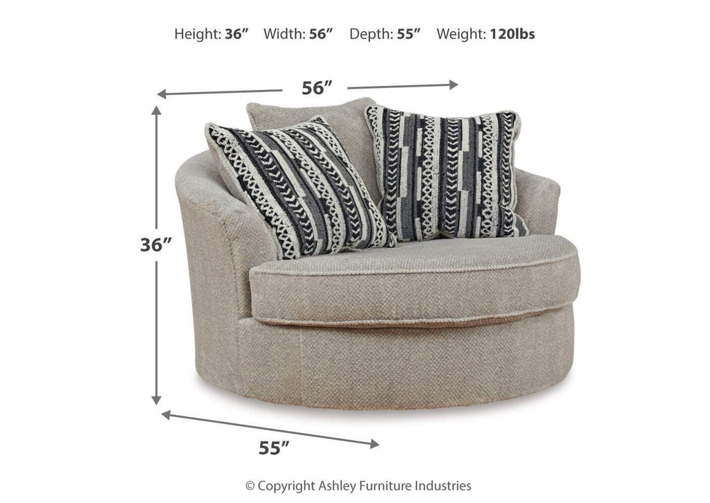 Calnita Oversized Swivel Accent Chair dimensions