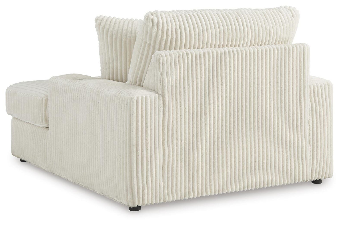 Lindyn Chaise in Ivory, back view