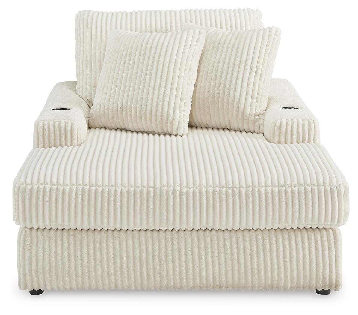 Lindyn Chaise in Ivory, front view