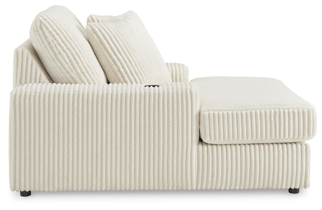 Lindyn Chaise in Ivory, side view