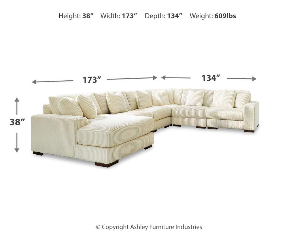 Lindyn sectional, 6-Piece Sectional with Chaise · Left-Facing Chaise · 171 × 131 × 38 in, view 3