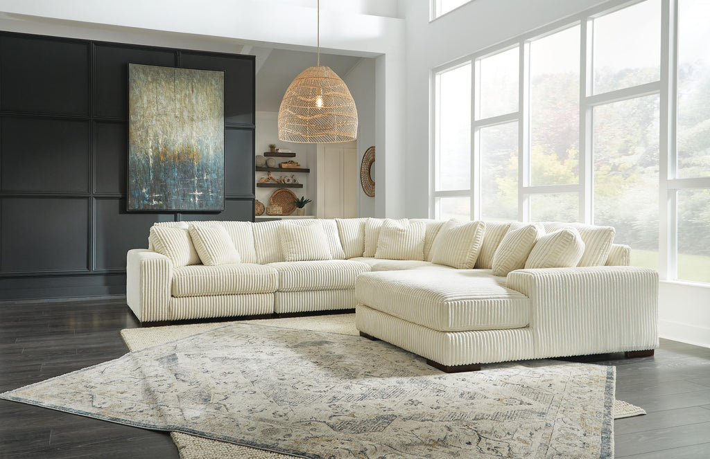Lindyn sectional, 5-Piece Sectional with Chaise · Right-Facing Chaise · 131 × 132 × 38 in, view 2