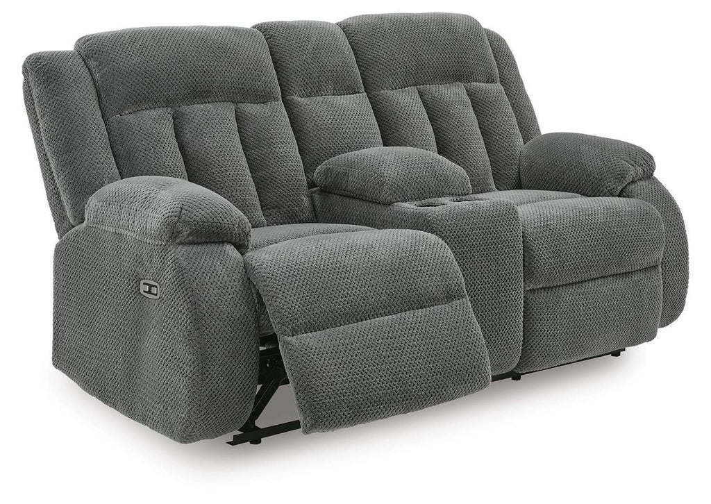 Observation Power Reclining Loveseat with Console angled view