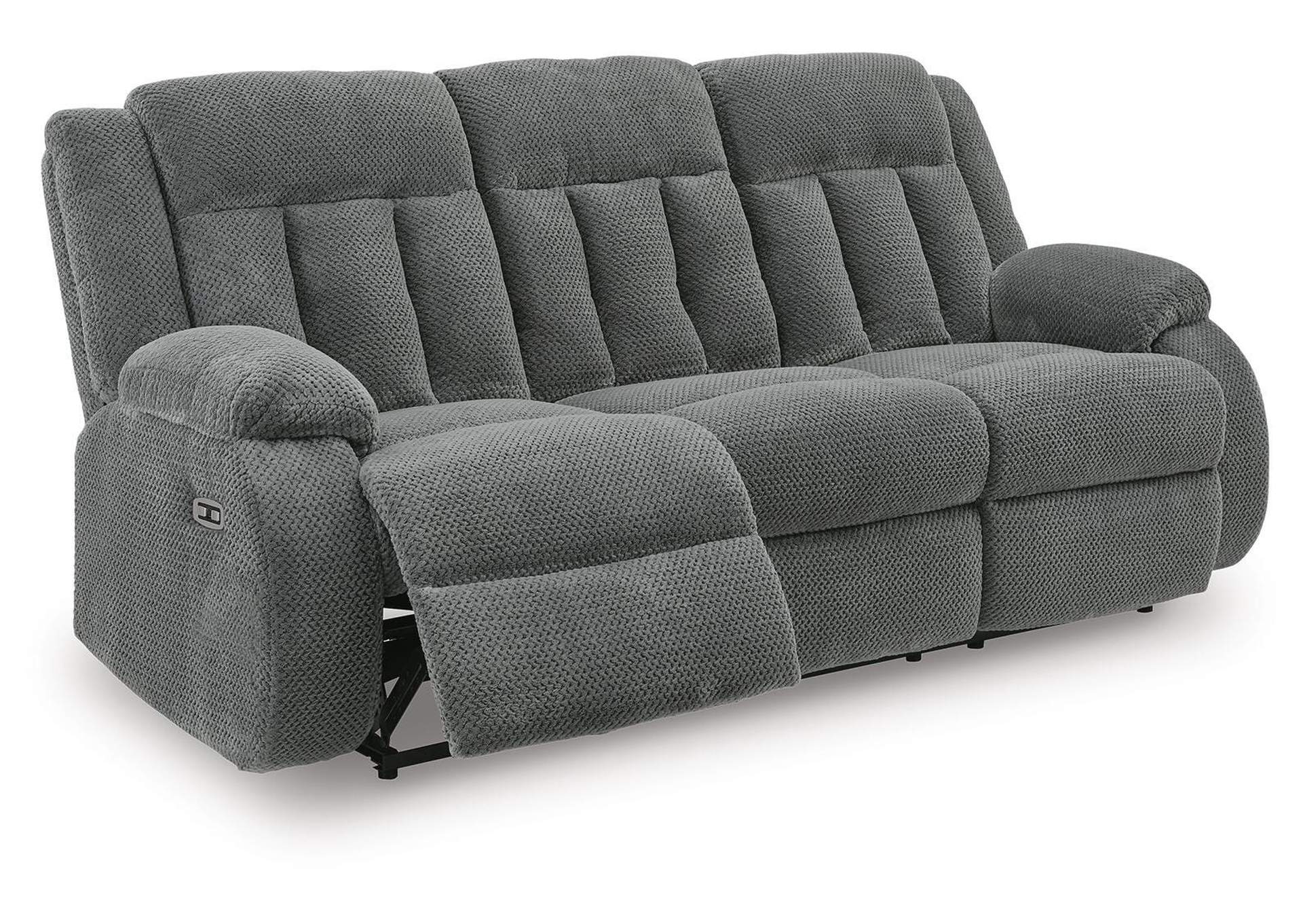 Observation Power Reclining Sofa with Drop Down Table angled view