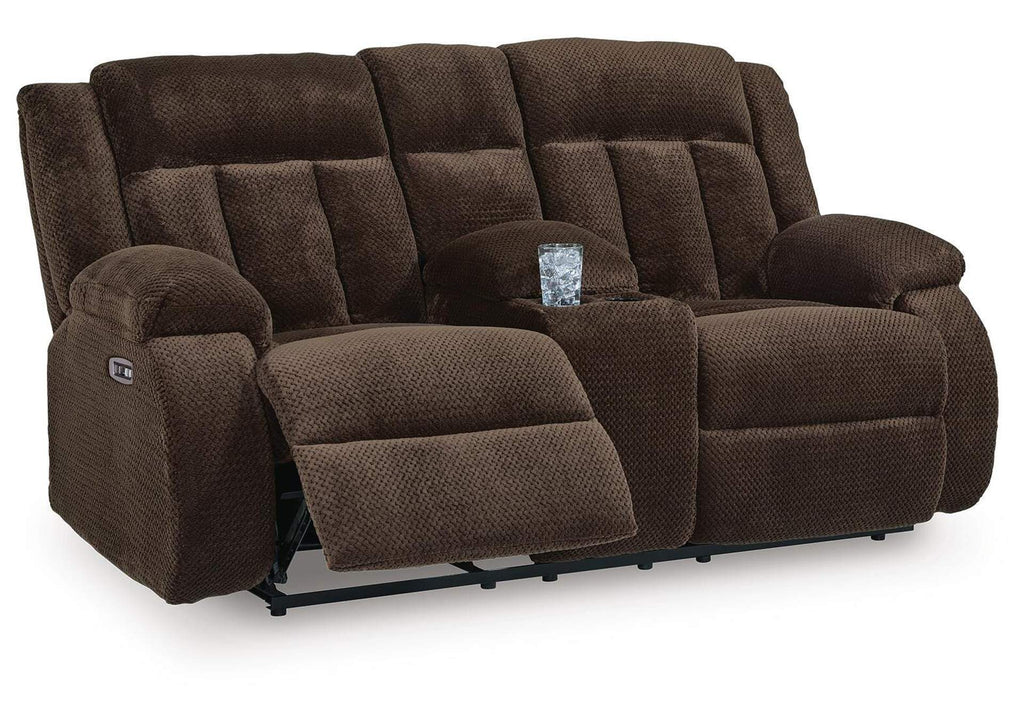 Observation Power Reclining Loveseat with Console angled view