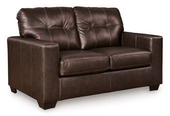 Santorine Loveseat in Dark Brown, angle view