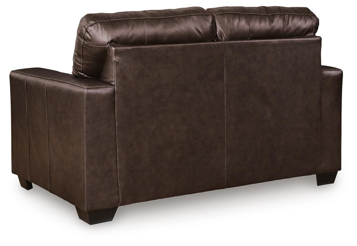 Santorine Loveseat in Dark Brown, back view