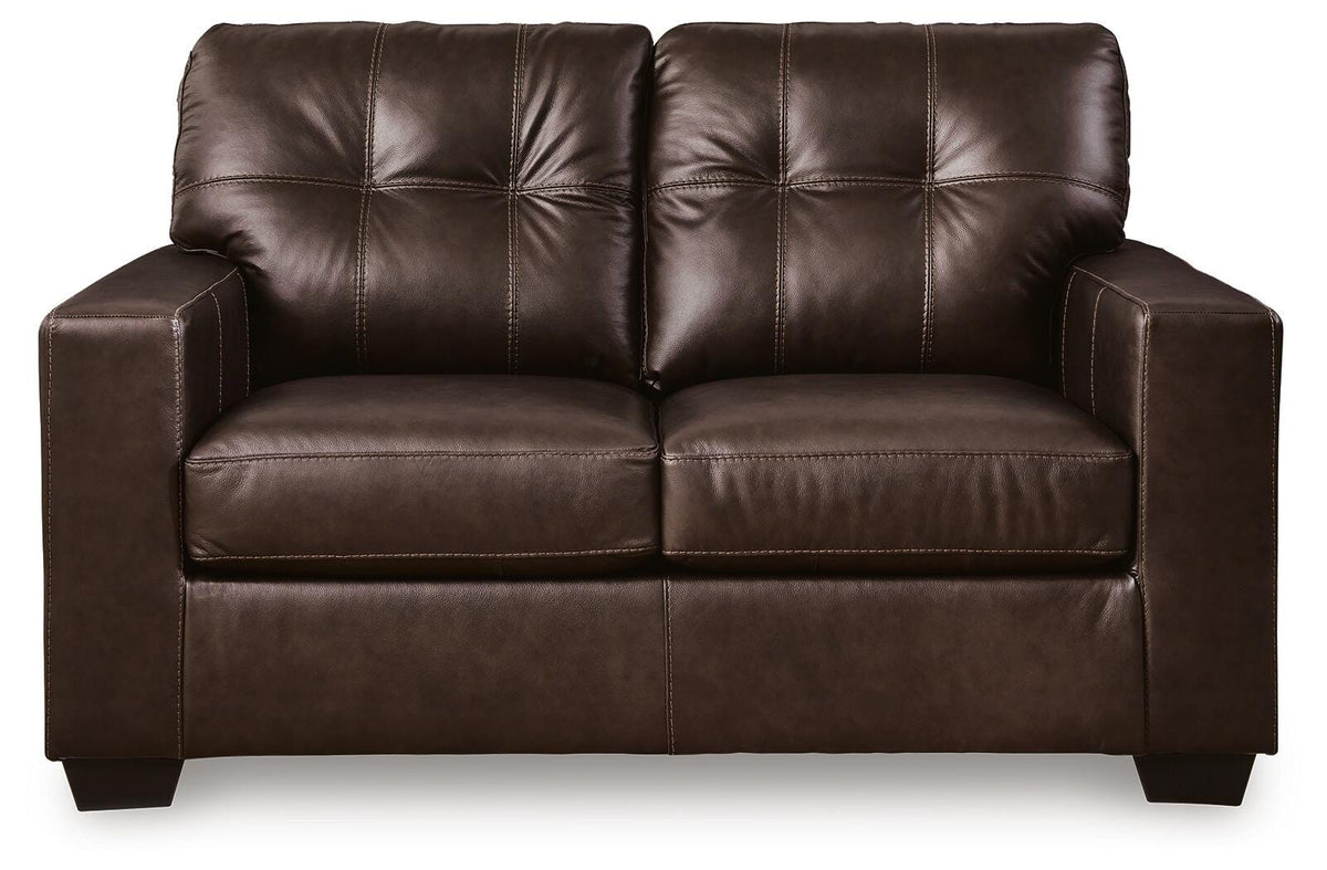 Santorine Loveseat in Dark Brown, front view